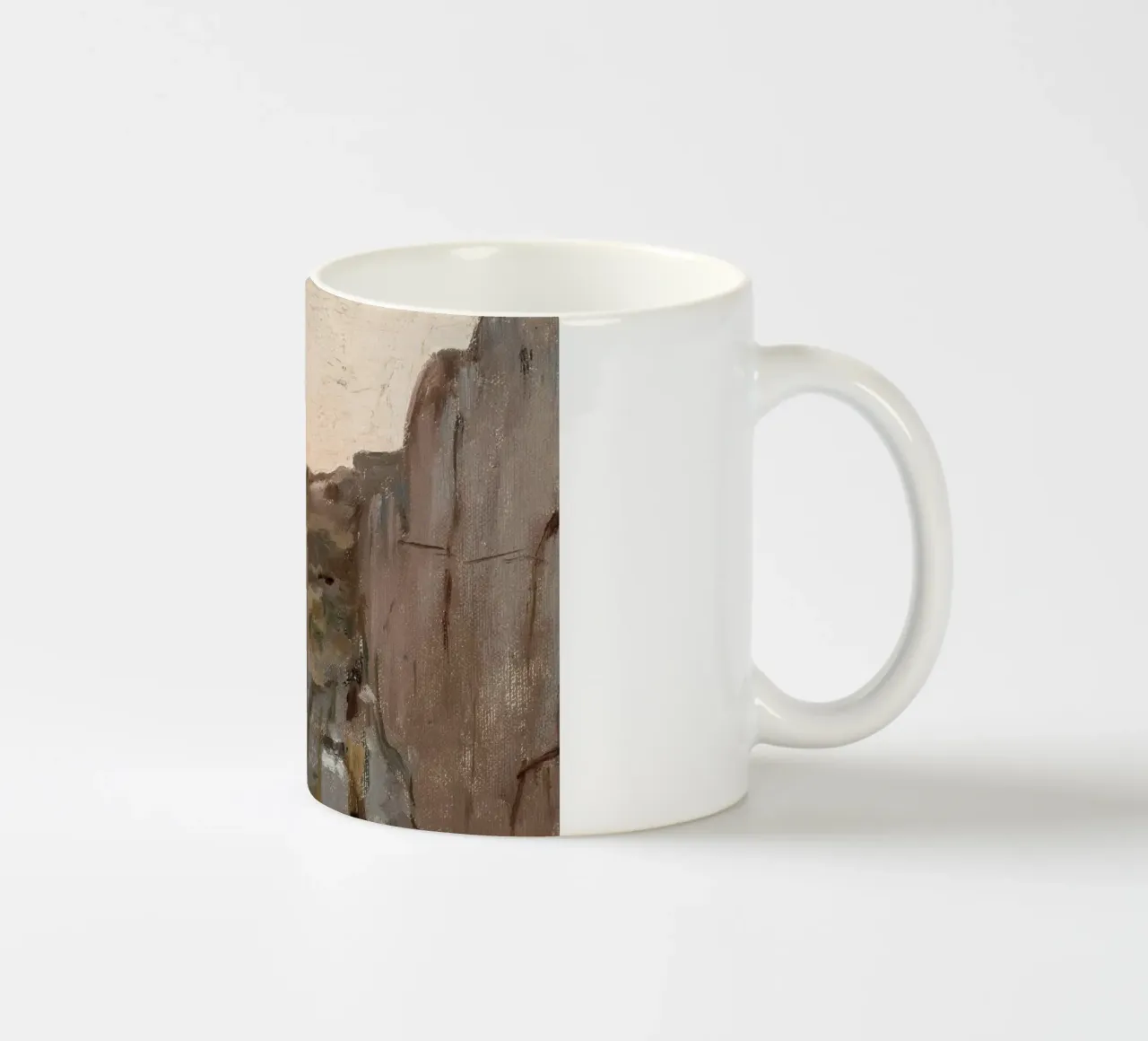 Landschap met structuur: Abstracte rotswand, aardetinten keramische mok van ClubArt