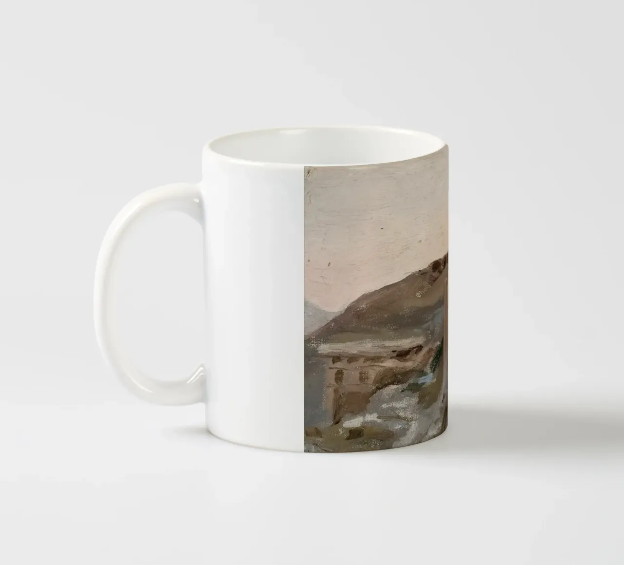Landschap met structuur: Abstracte rotswand, aardetinten keramische mok van ClubArt