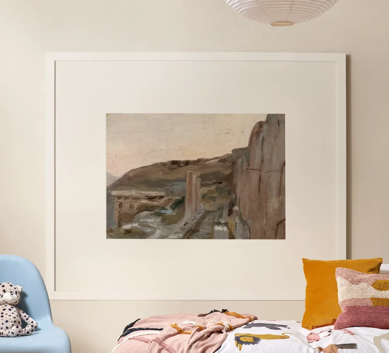 Landschap met structuur: Abstracte rotswand, aardetinten poster van ClubArt