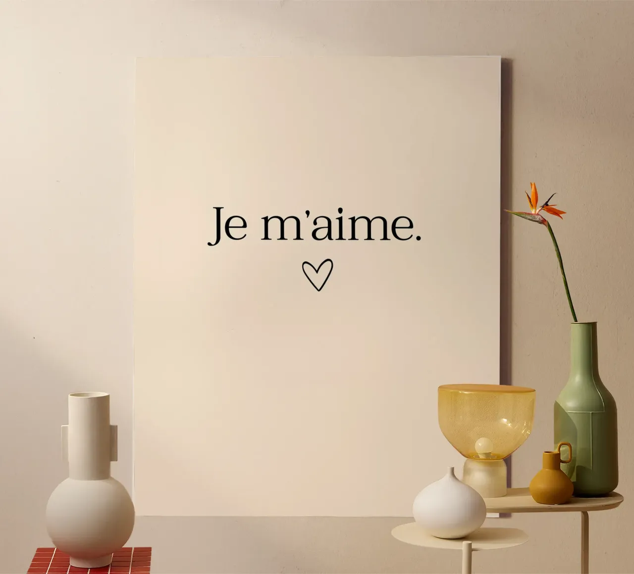 Je m'aime tela con Cornice a cassetta da designsbysophia