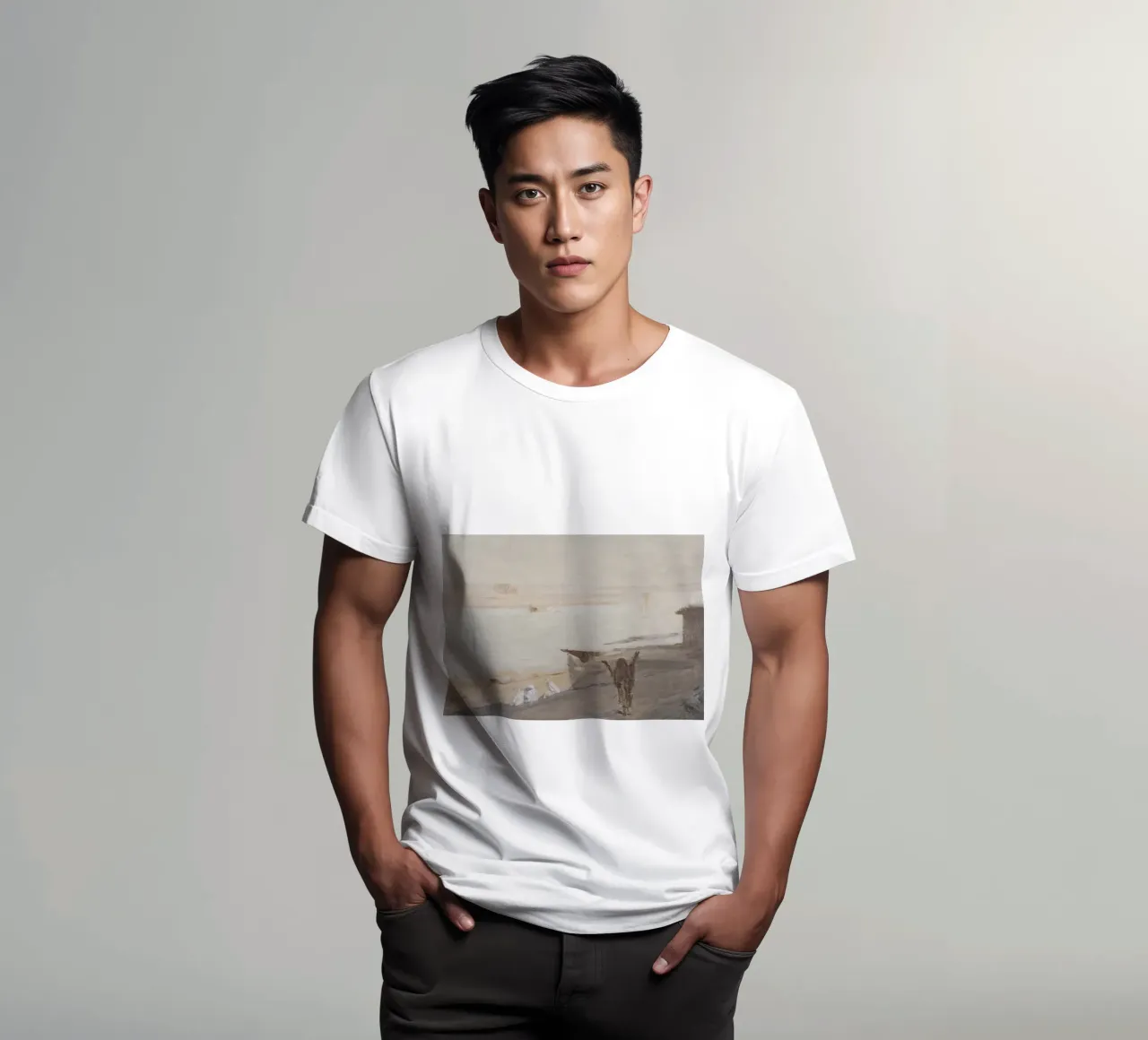Miraggio del deserto: Figure all'orizzonte, paesaggio etereo t-shirt da ClubArt