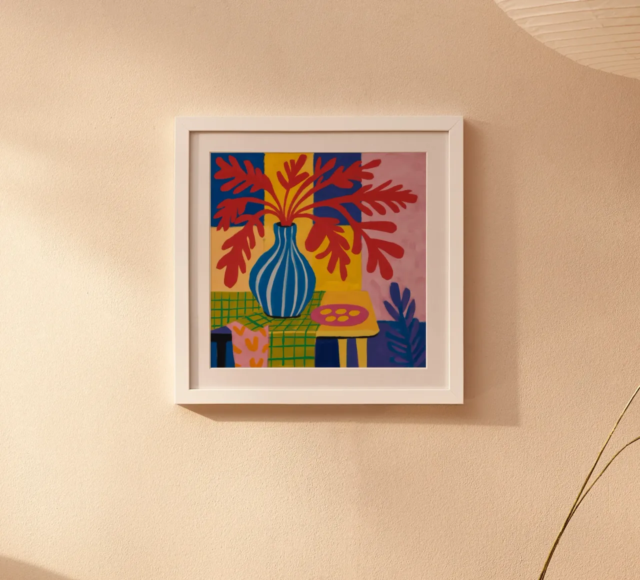 Azure Vase Blaze Poster mit Aluminium Rahmen von Dawn Light