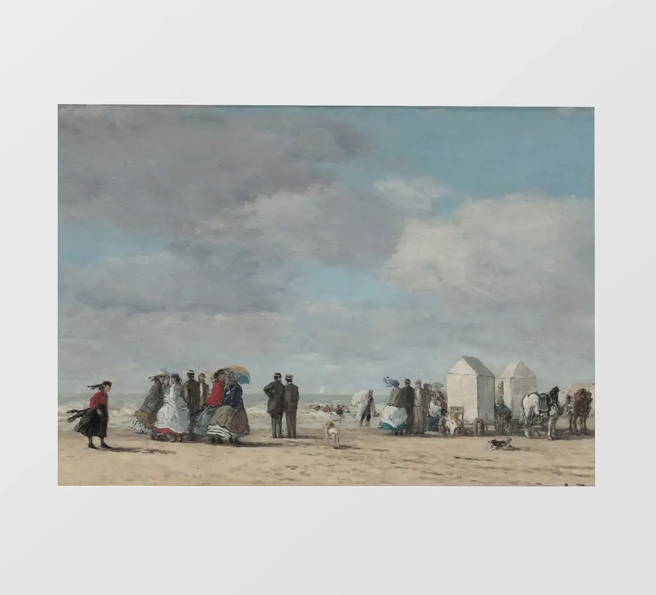 Scena di spiaggia di Boudin: Vita costiera in Normandia, impressionista telo in pvc da ClubArt