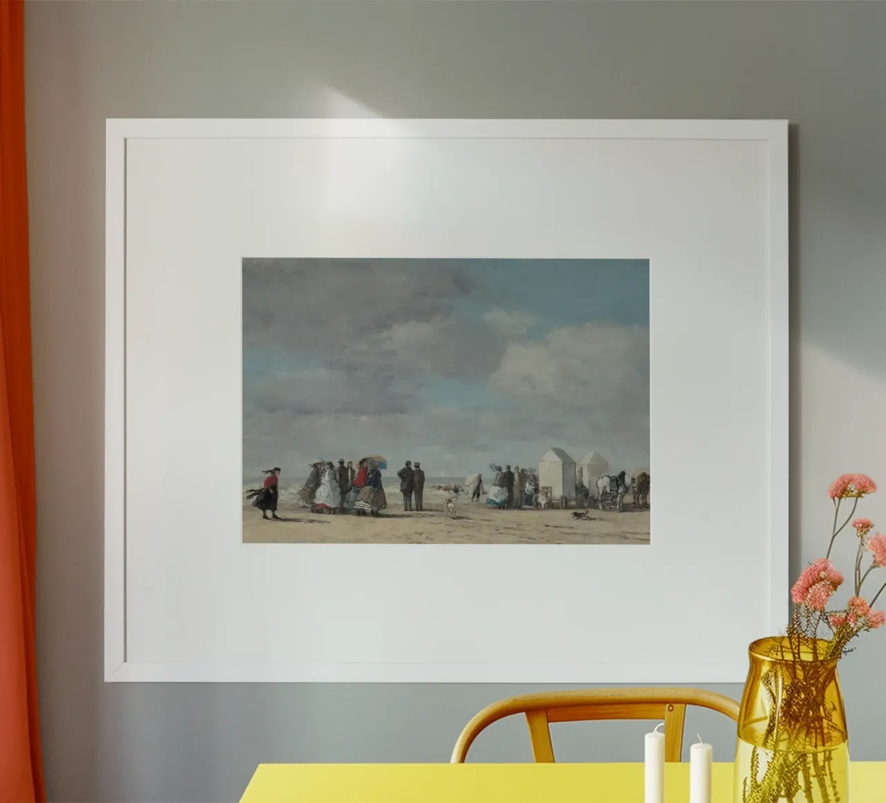 Scena di spiaggia di Boudin: Vita costiera in Normandia, impressionista poster da ClubArt