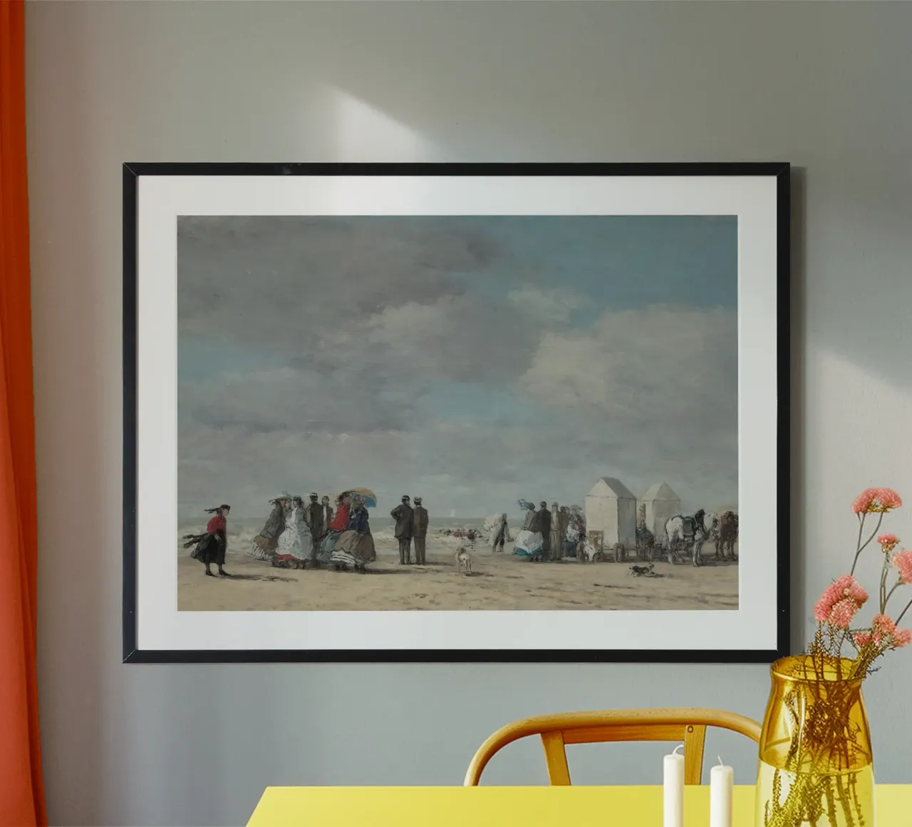 Scena di spiaggia di Boudin: Vita costiera in Normandia, impressionista poster da ClubArt