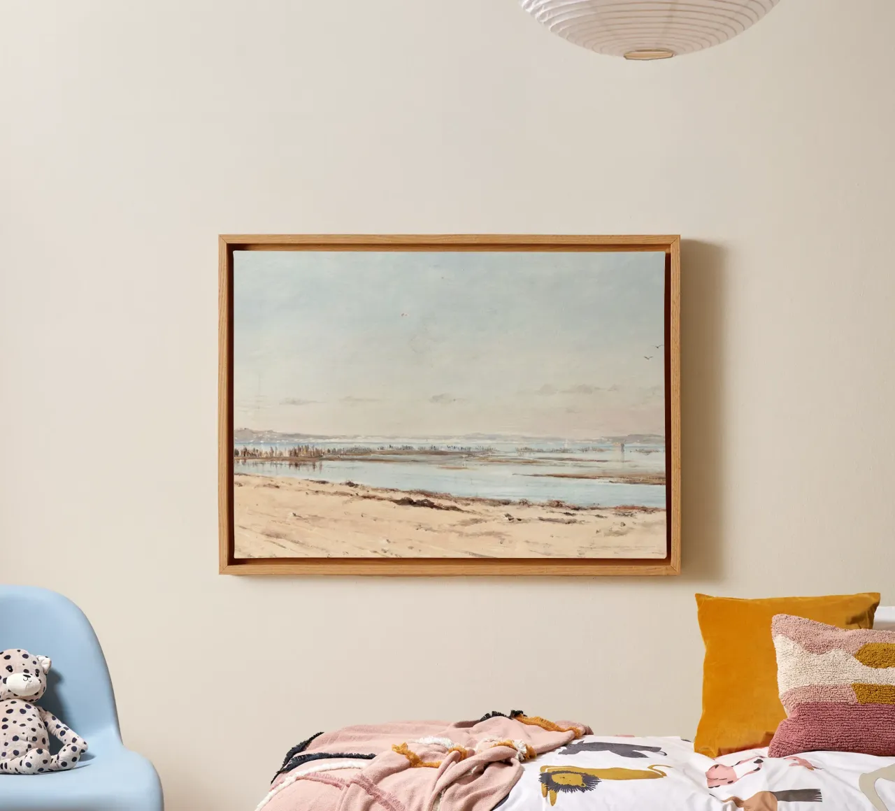 Estuariumlandschap: Kusthorizon, rustig zeegezicht canvas met Baklijst van ClubArt
