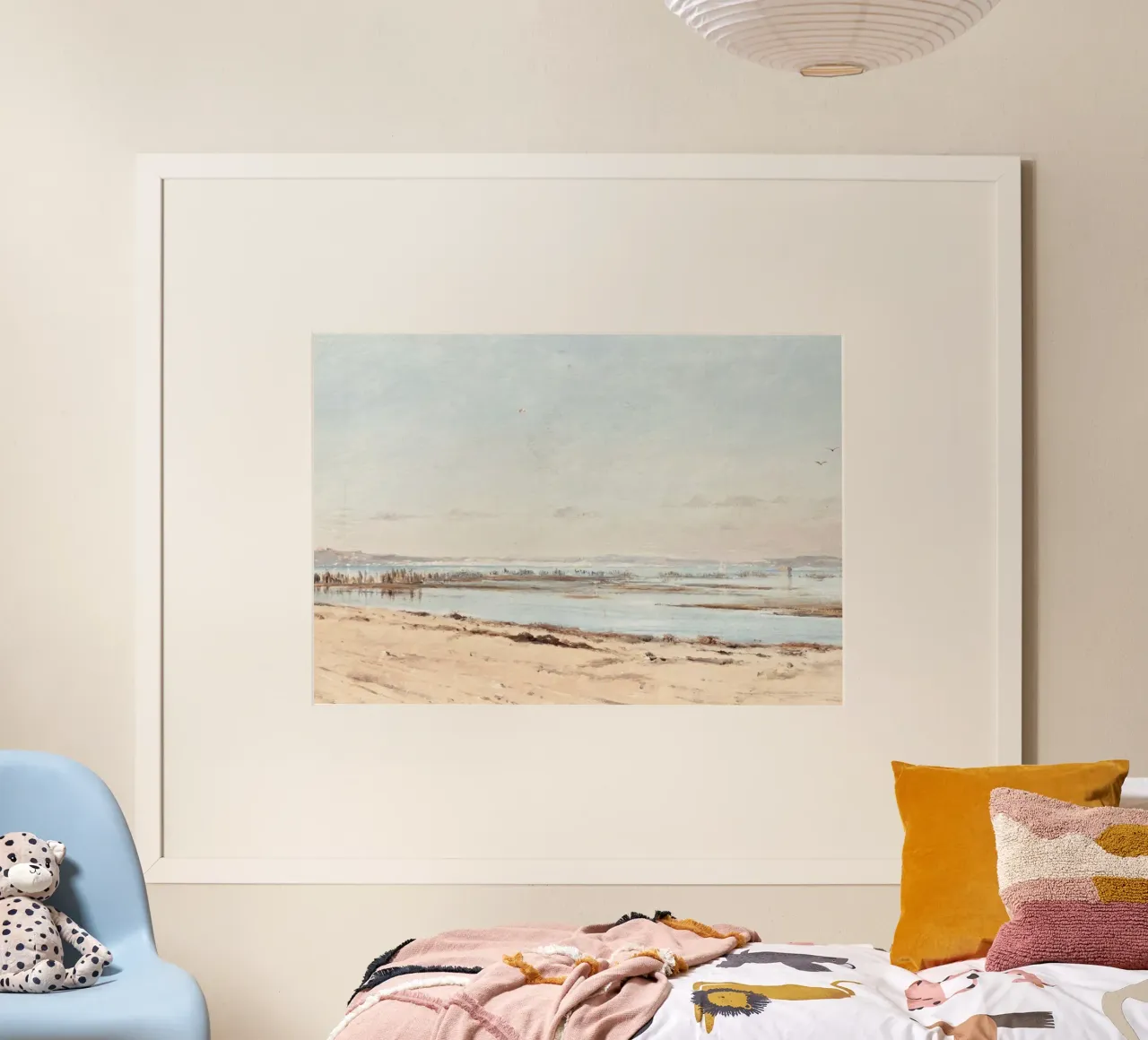 Estuariumlandschap: Kusthorizon, rustig zeegezicht poster met aluminium frame van ClubArt