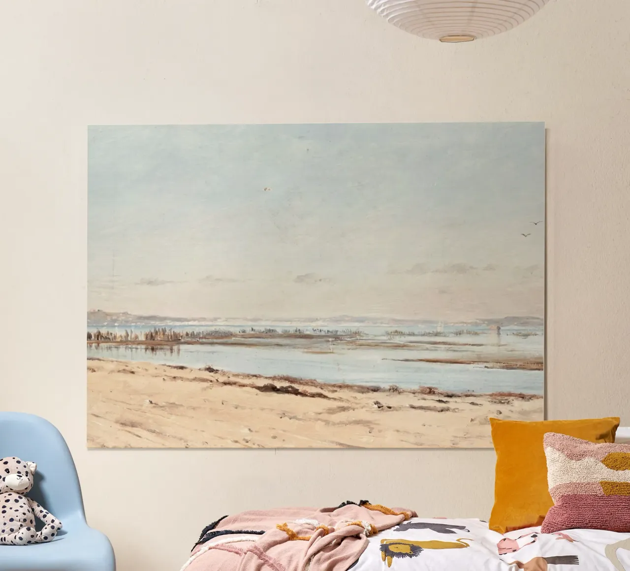 Estuariumlandschap: Kusthorizon, rustig zeegezicht poster met aluminium frame van ClubArt