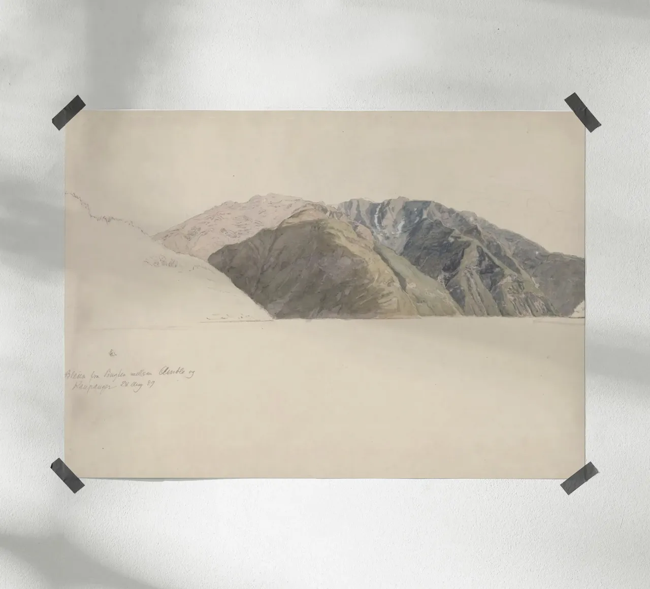 Cime aspre: Studio di montagna alpina, arte naturalistica d'epoca poster con telaio in plastica da ClubArt