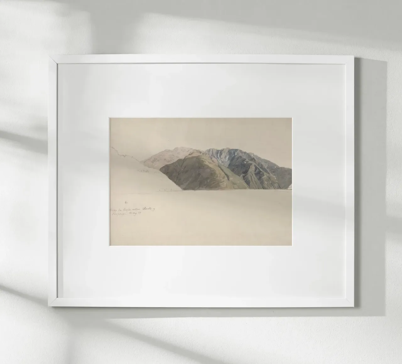 Cime aspre: Studio di montagna alpina, arte naturalistica d'epoca poster con telaio in plastica da ClubArt