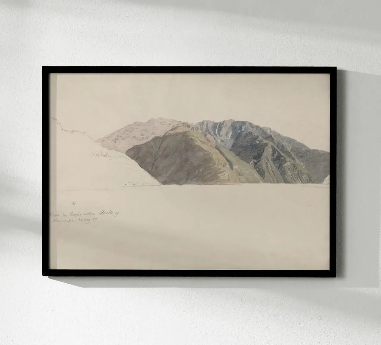 Cime aspre: Studio di montagna alpina, arte naturalistica d'epoca poster con telaio in plastica da ClubArt