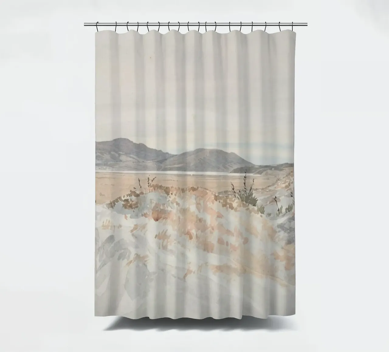 Vast Landscape: Distant Mountains, Rustic Nature Print shower curtain by ClubArt