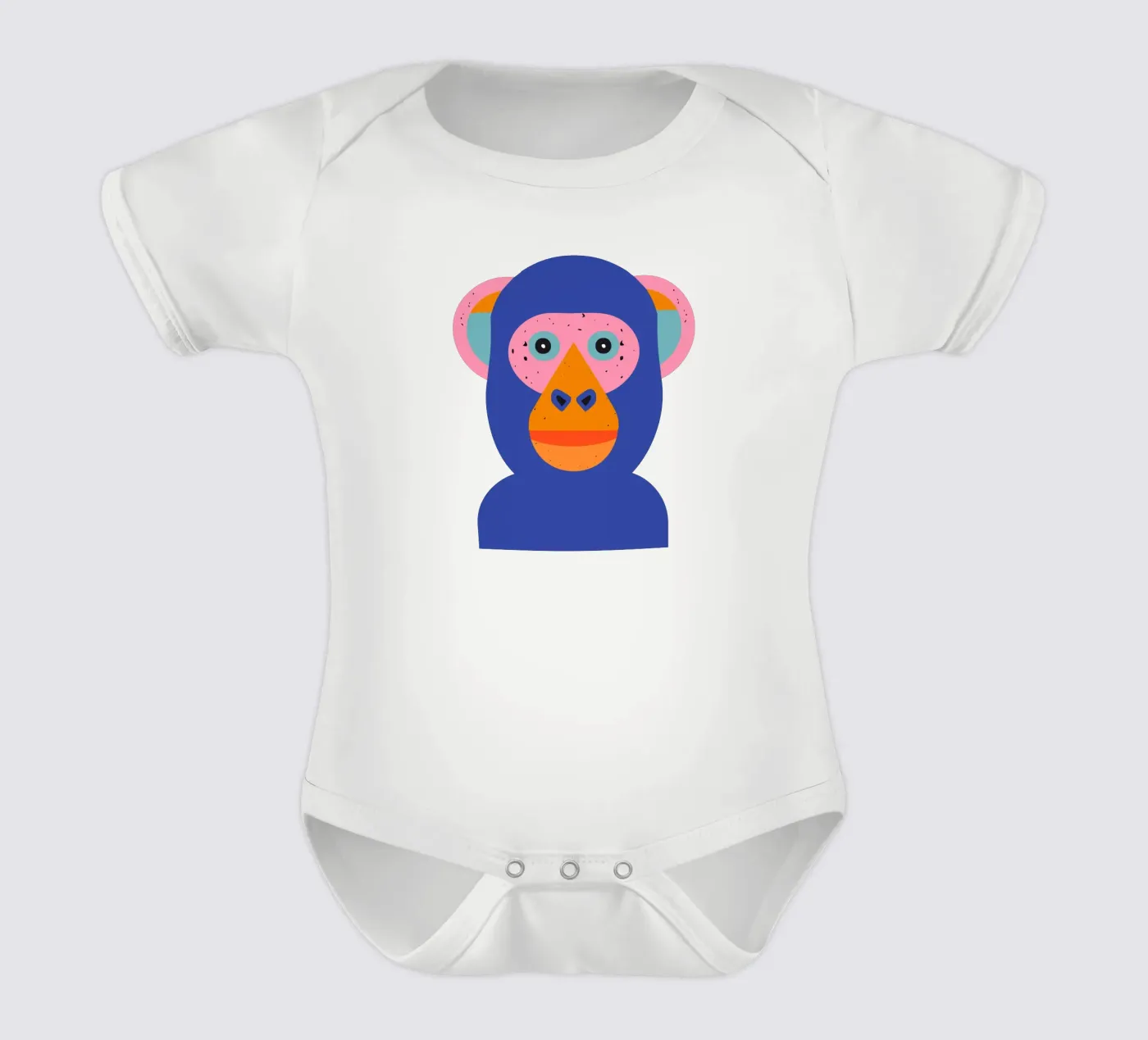 Monkey short-sleeve baby romper by DARIA IVANOVNA
