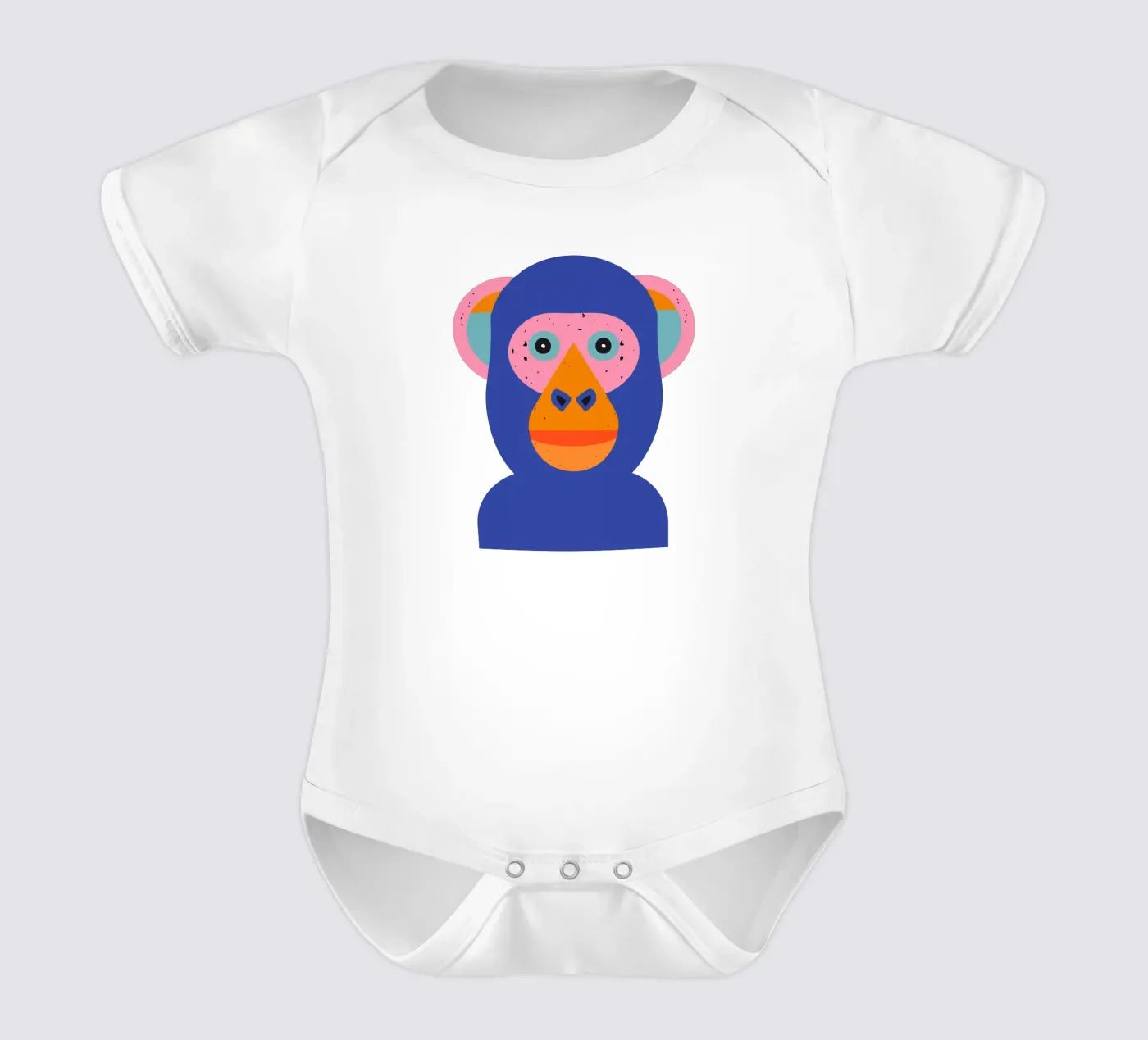 Monkey short-sleeve baby romper by DARIA IVANOVNA