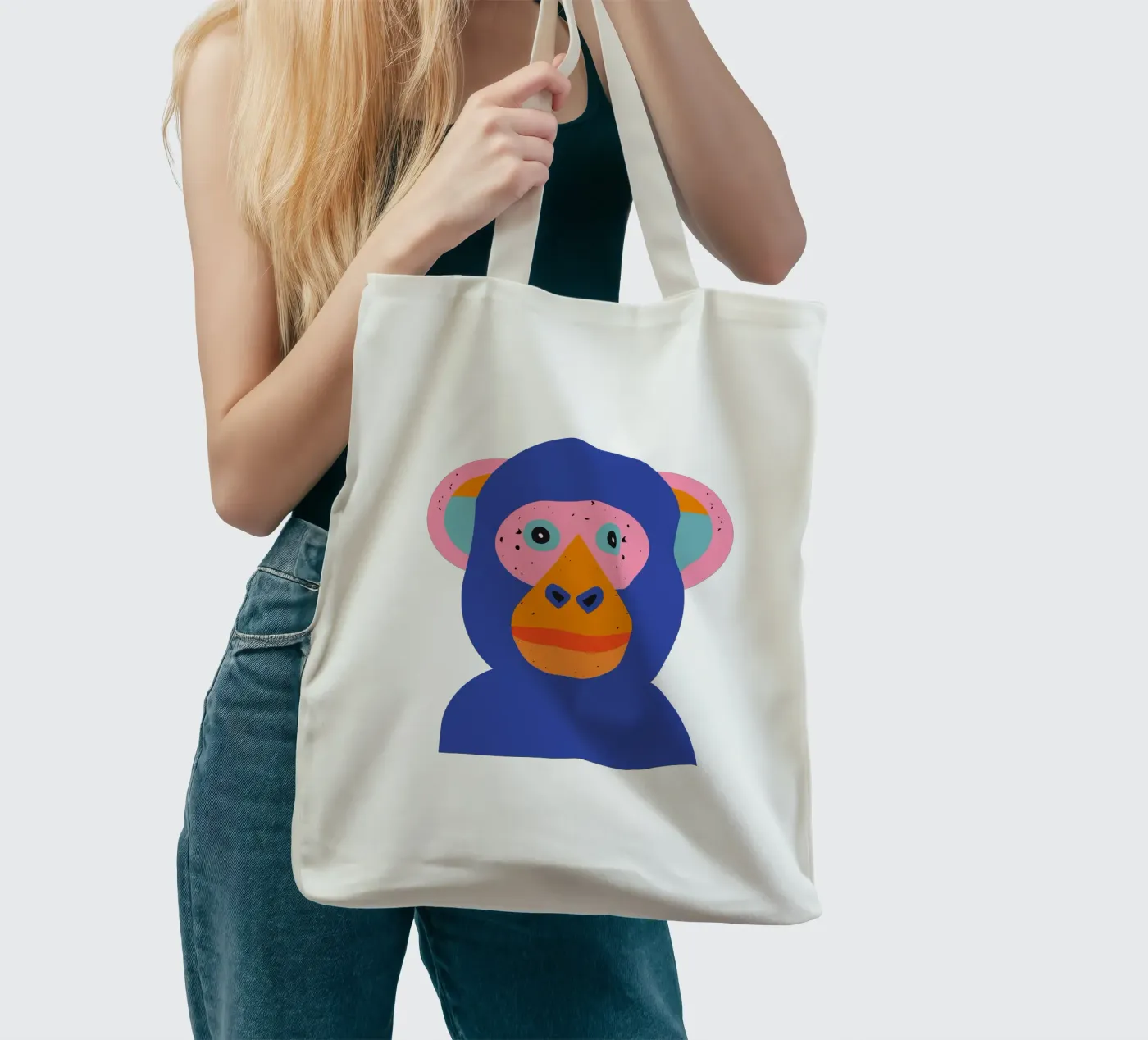 Monkey tote bag by DARIA IVANOVNA