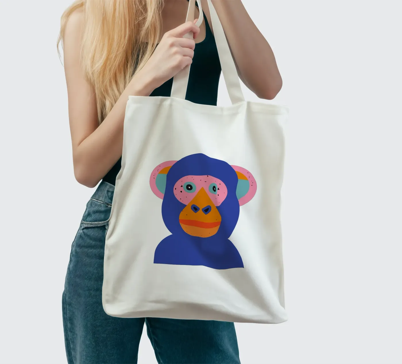 Monkey tote bag by DARIA IVANOVNA
