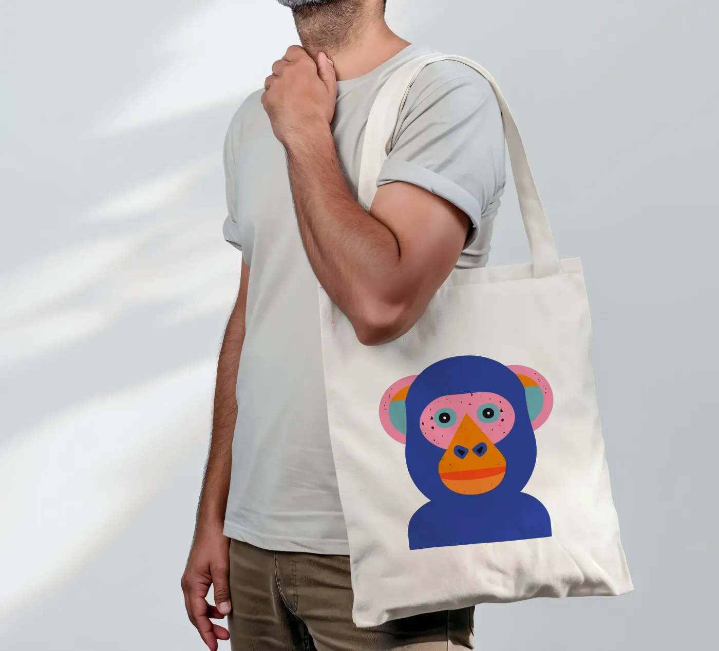 Monkey tote bag by DARIA IVANOVNA