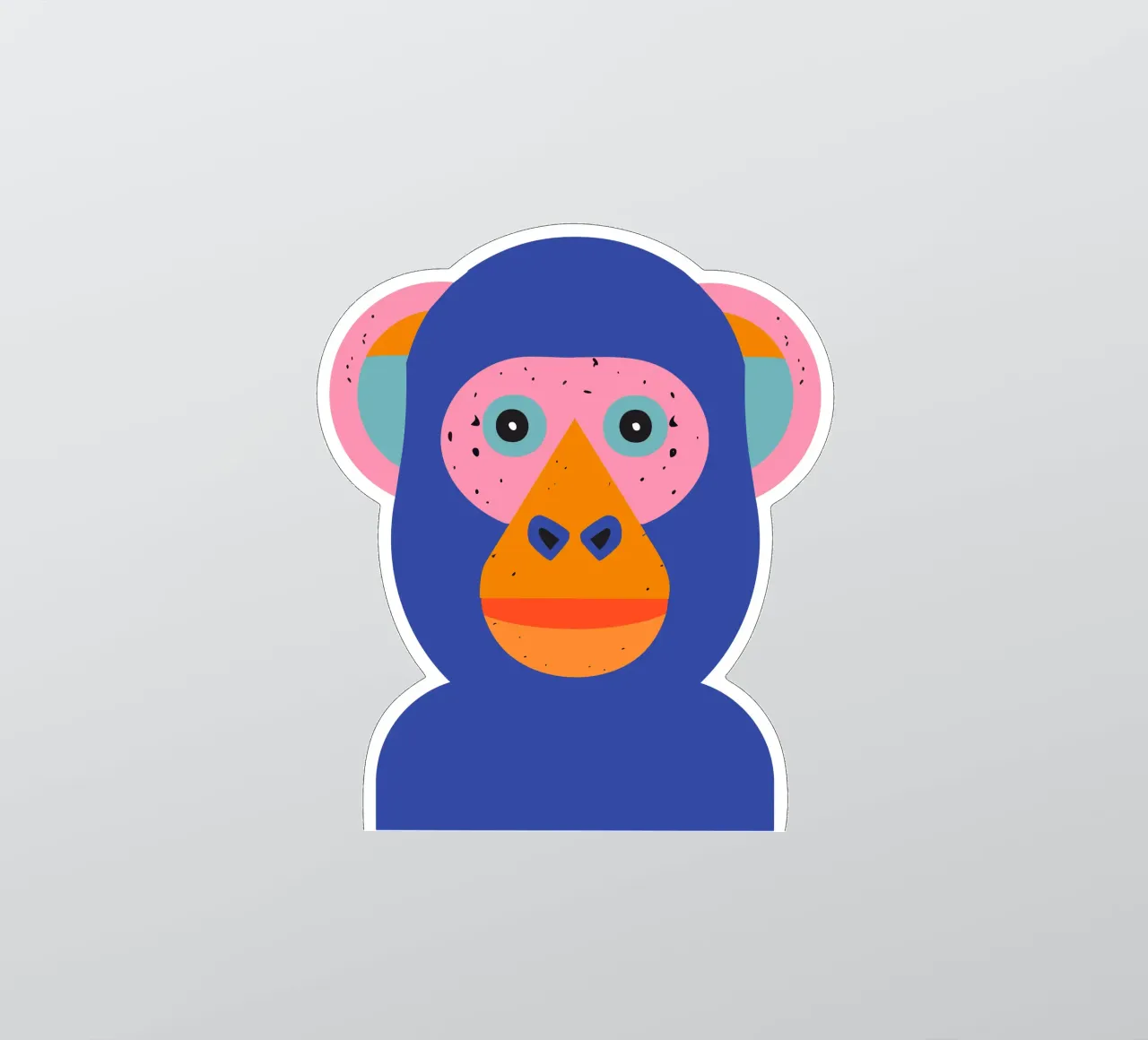 Monkey sticker by DARIA IVANOVNA