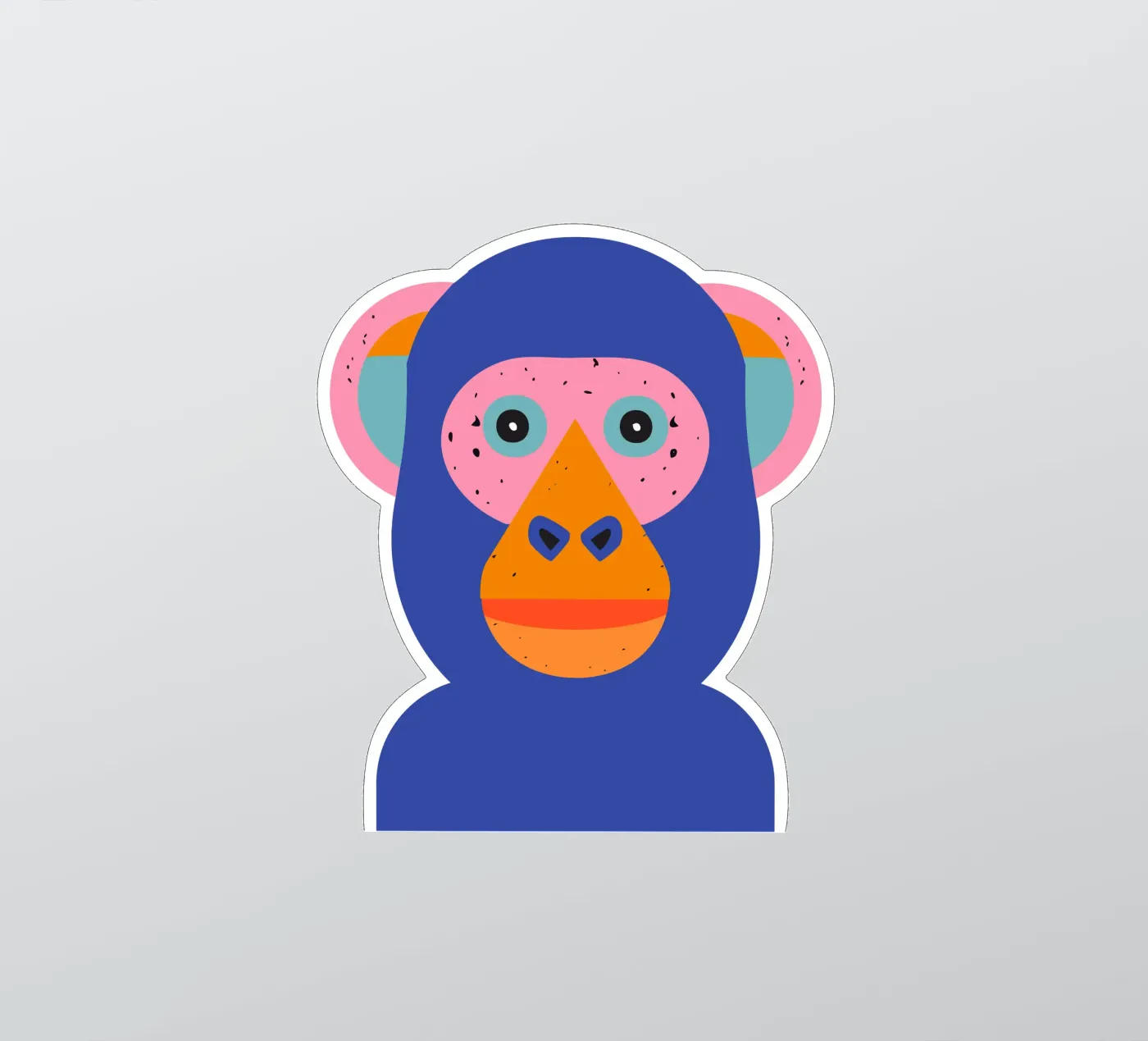 Monkey sticker by DARIA IVANOVNA