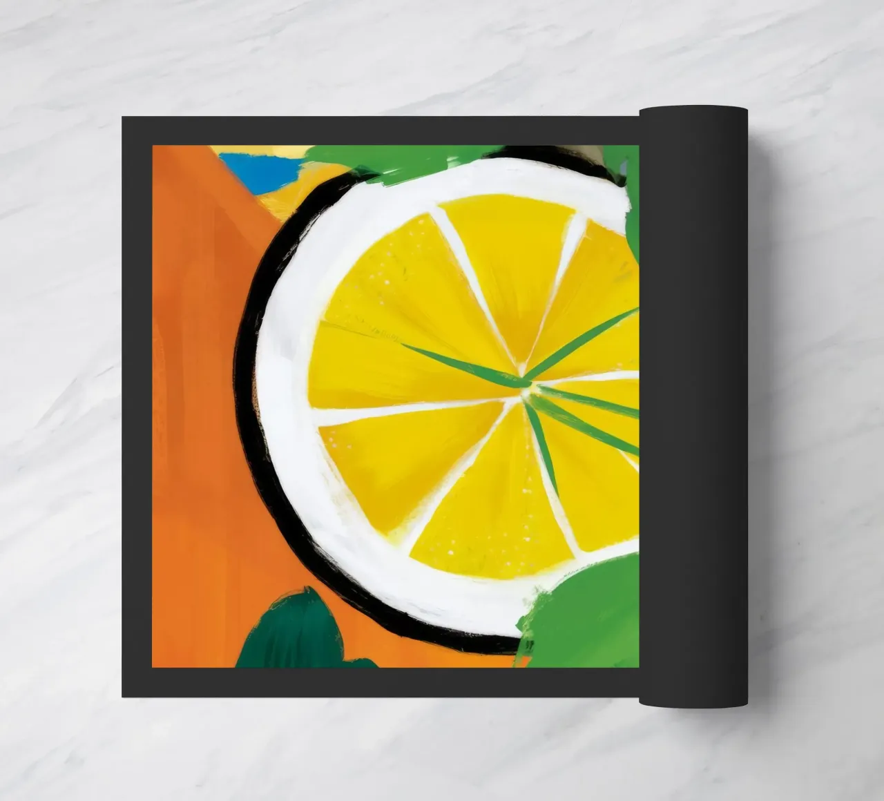 Luminous Lemon Slice doormat by Dawn Light