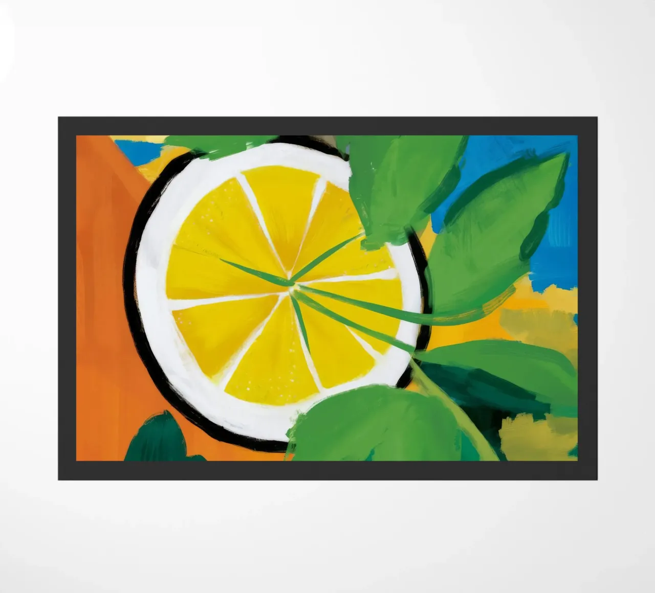 Luminous Lemon Slice doormat by Dawn Light
