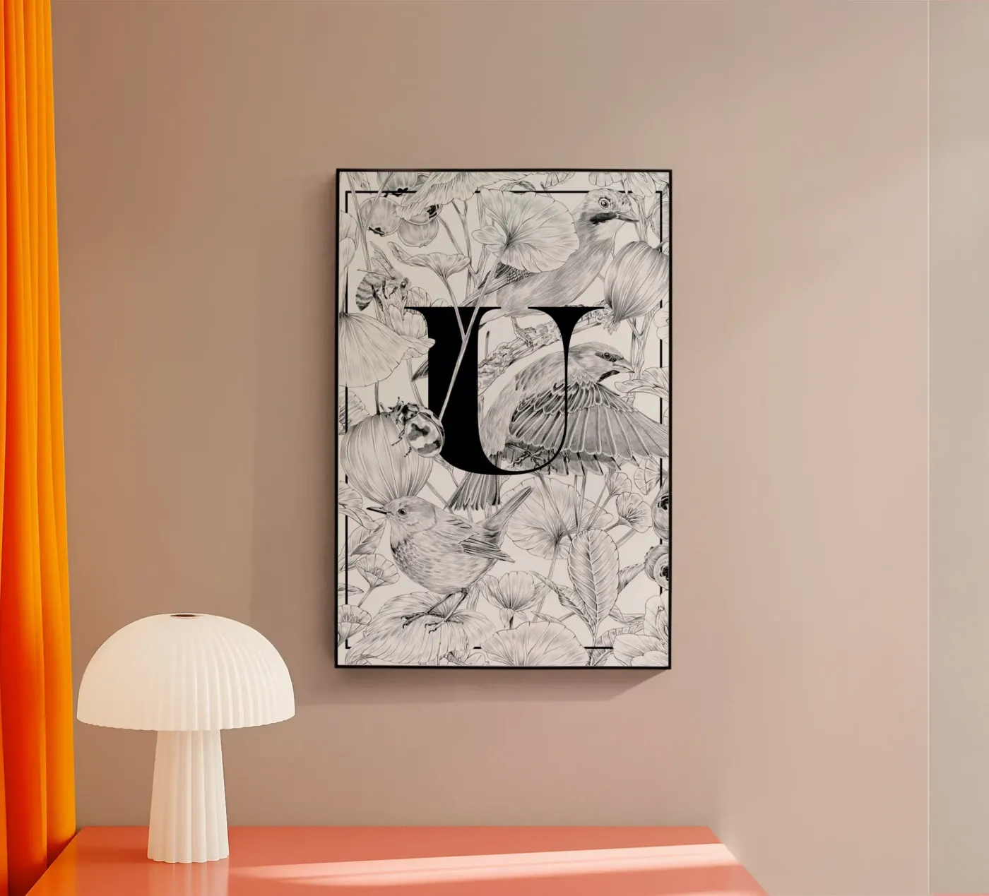 Floral Alphabet U plexiglass da Faunesque