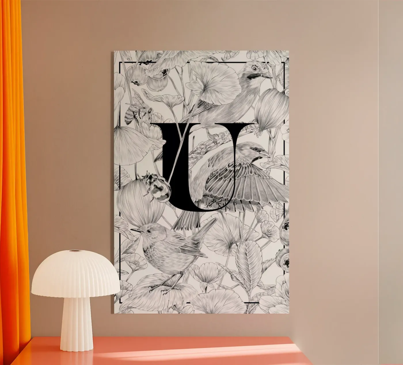 Floral Alphabet U plexiglass da Faunesque