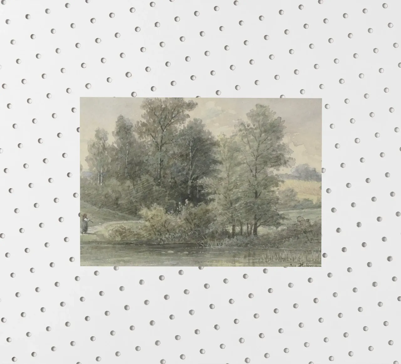 Hoffmann: Bosco lacustre, Paesaggio Romantico adesivo da ClubArt