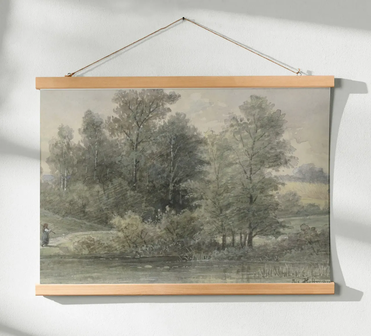 Hoffmann: Bosco lacustre, Paesaggio Romantico carta hahnemühle da ClubArt