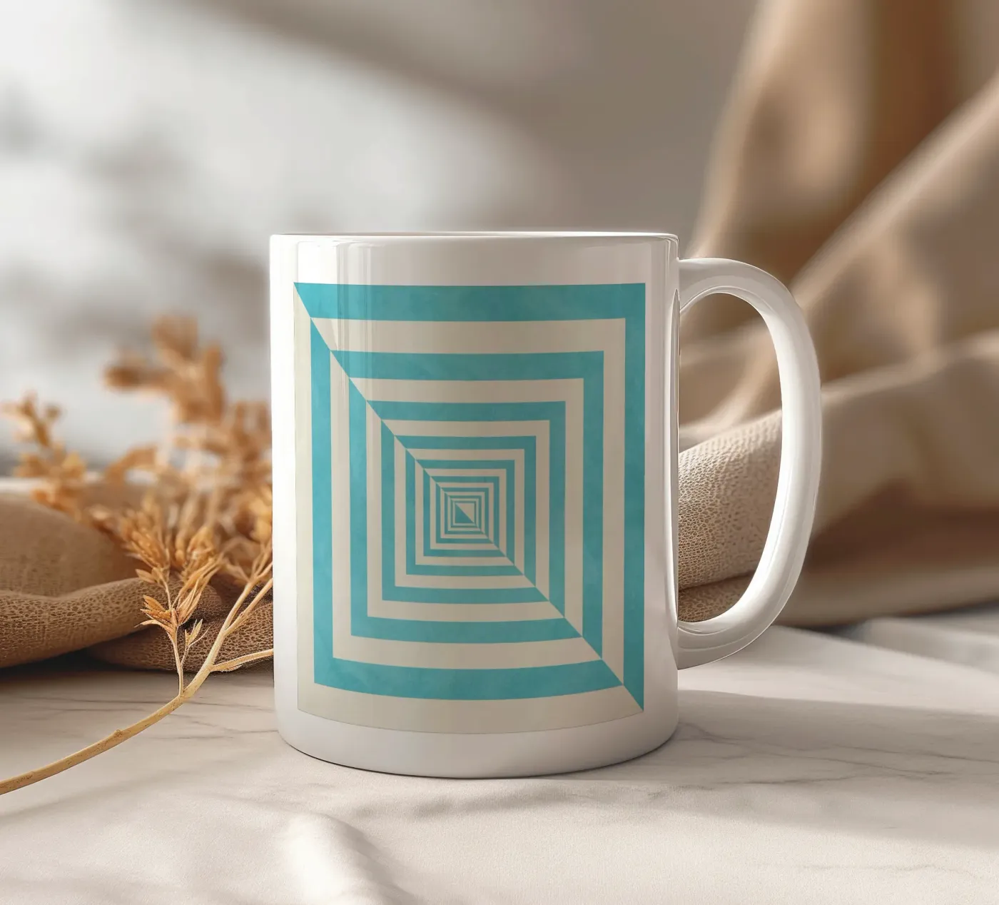 Blue ceramic mug by Lines Inside