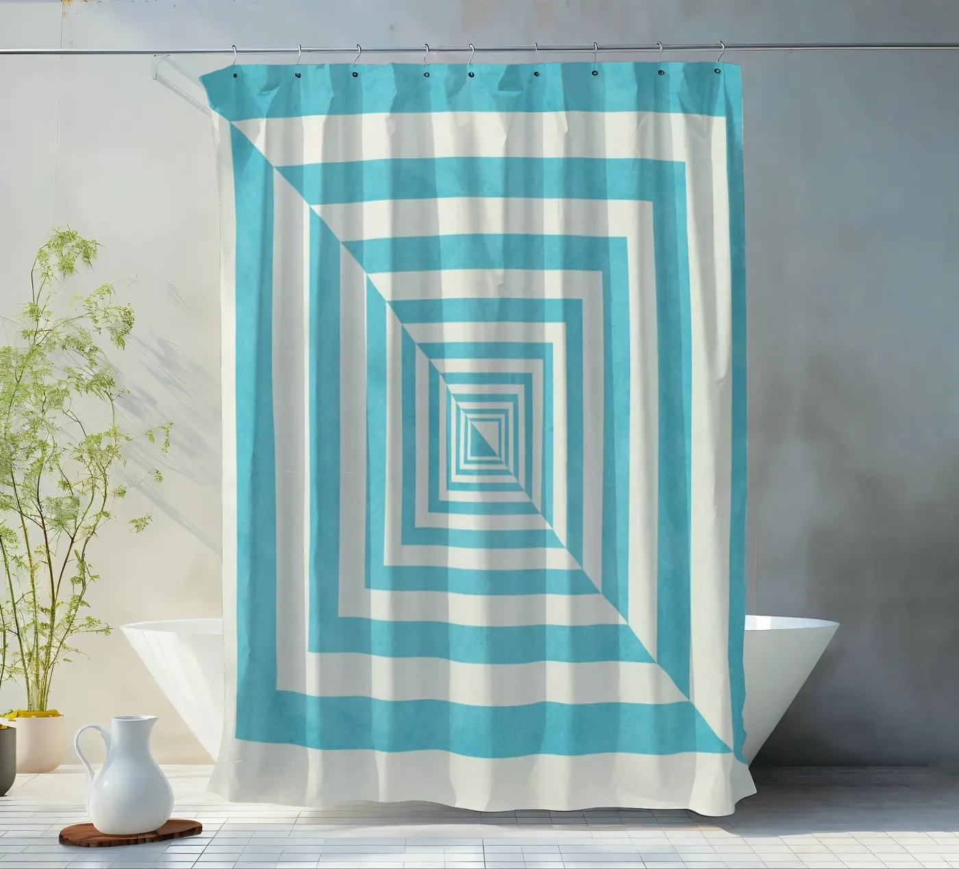 Blue Duschvorhang von Lines Inside
