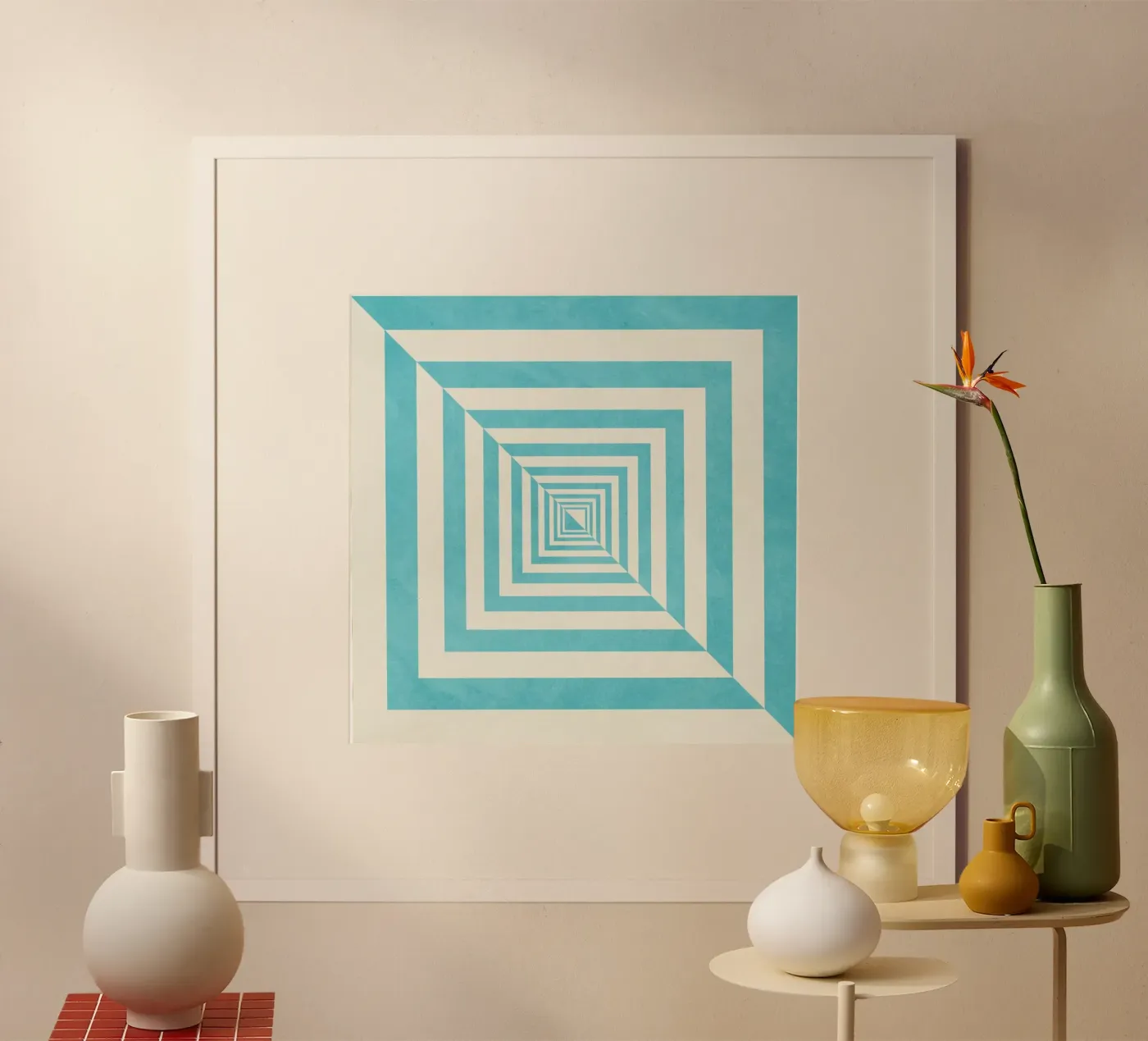 Blue poster van Abstract Joy