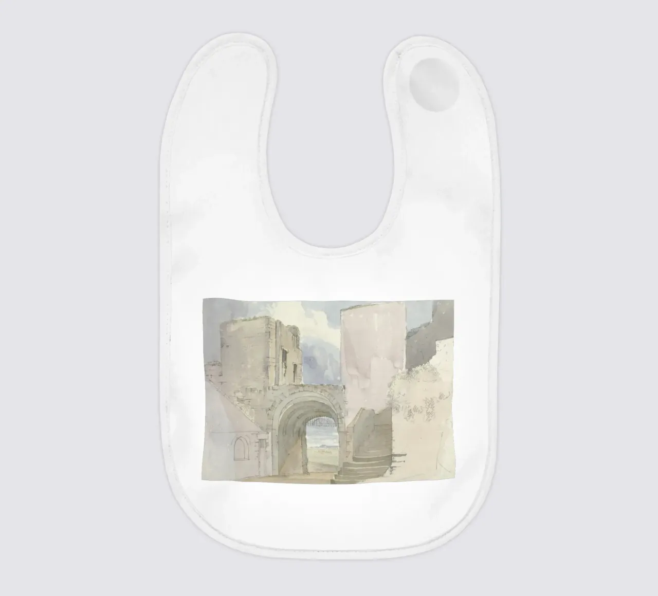 Castle Archway: Medieval Ruins, Historic Architectural Art baby bib by ClubArt