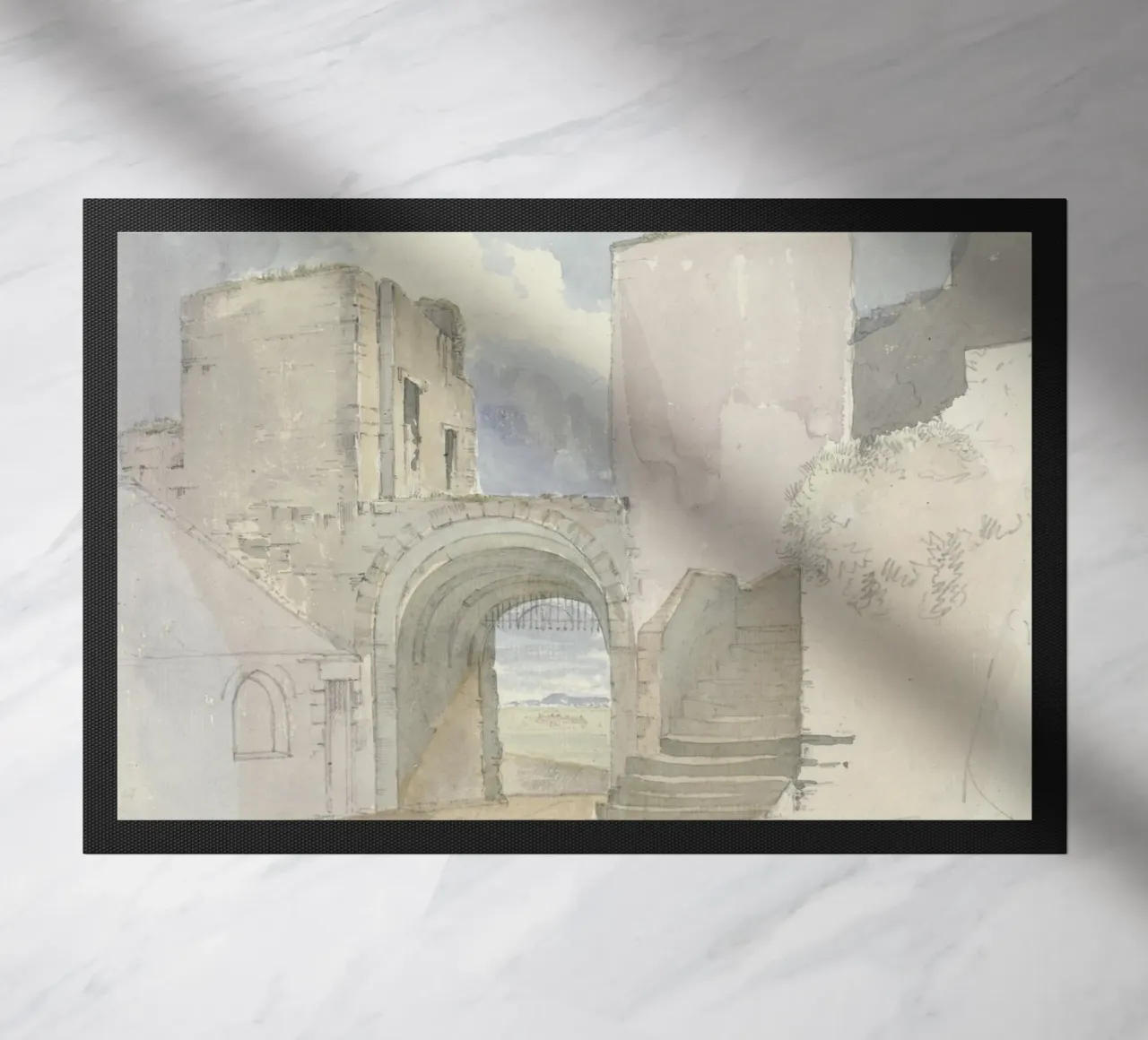 Castle Archway: Medieval Ruins, Historic Architectural Art doormat by ClubArt