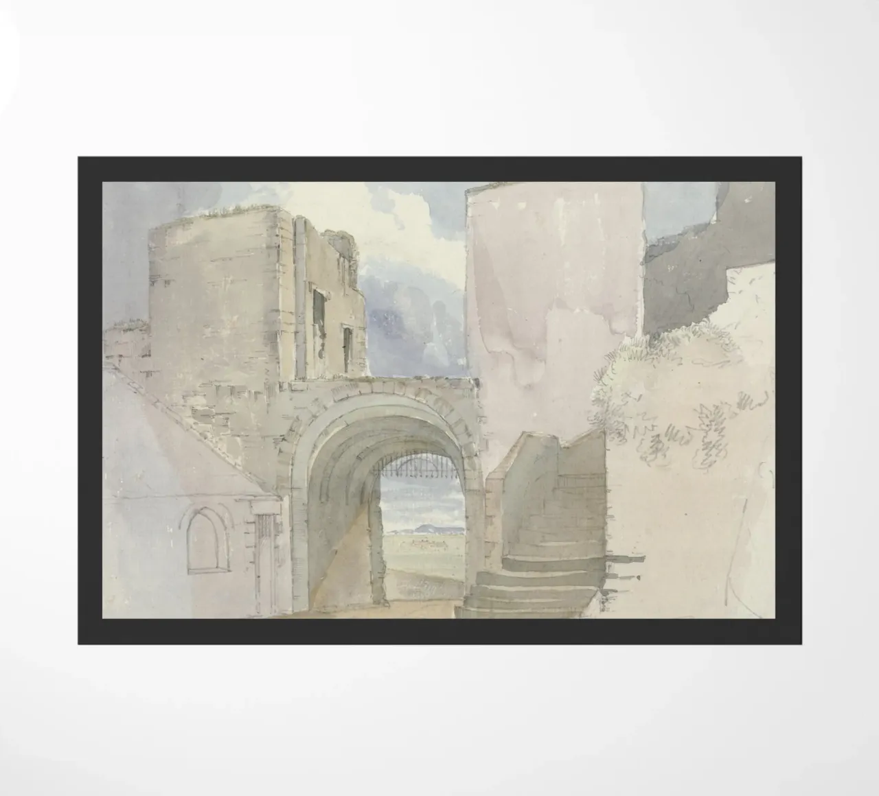 Castle Archway: Medieval Ruins, Historic Architectural Art doormat by ClubArt