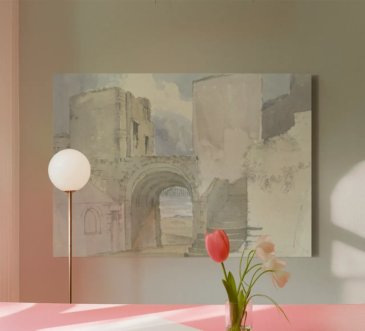Castillo Archway: Ruinas medievales, arte arquitectónico histórico lienzo de ClubArt