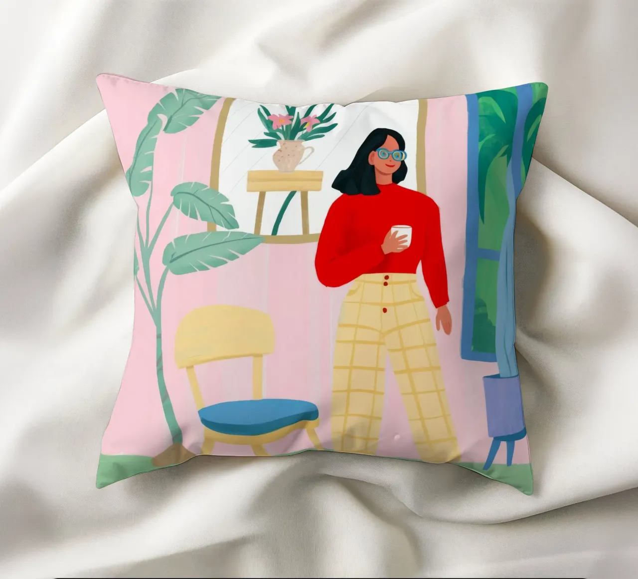 Seaside Reading Escape decorative cushion by Haven Fantasy