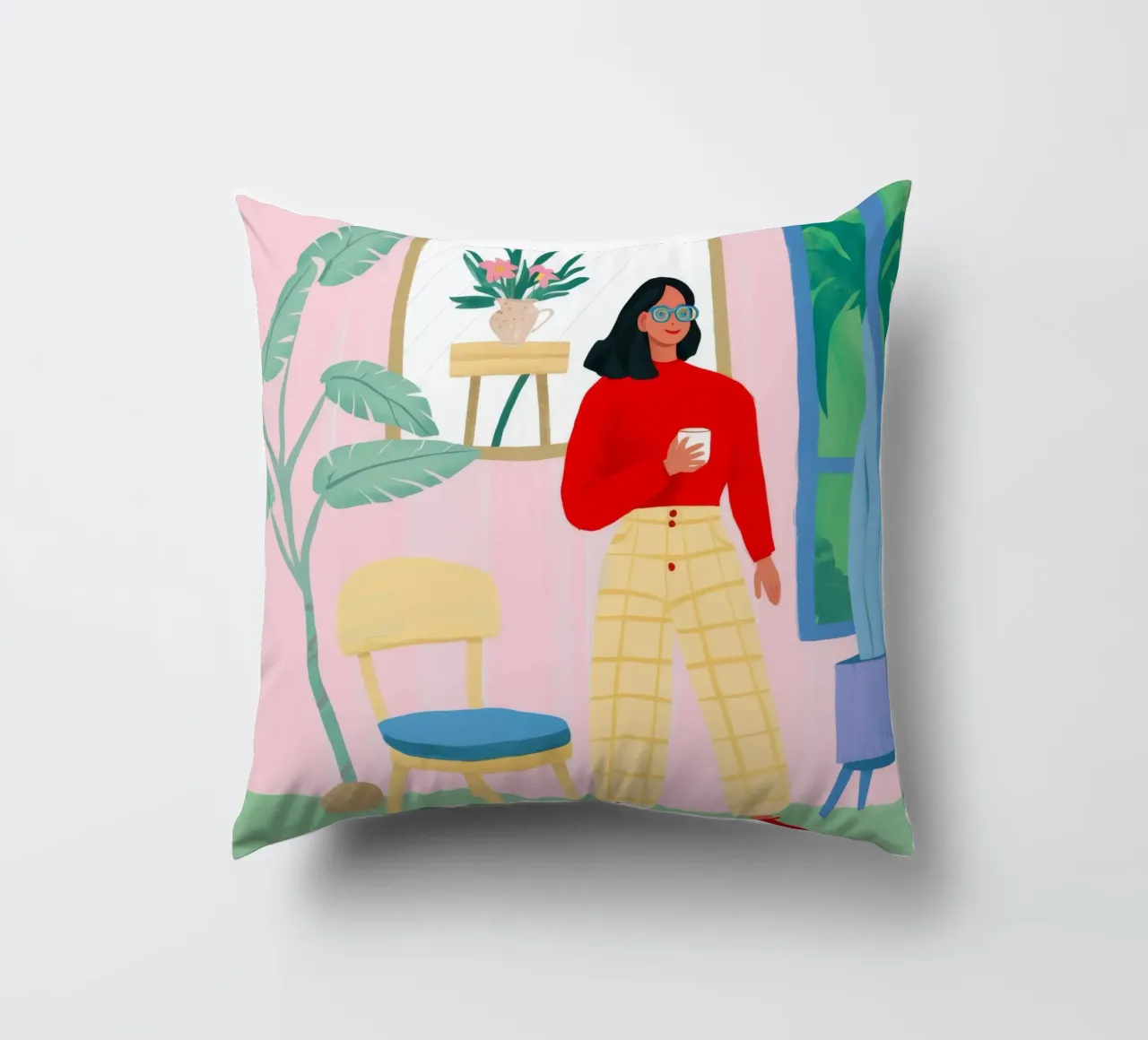Seaside Reading Escape decorative cushion by Haven Fantasy