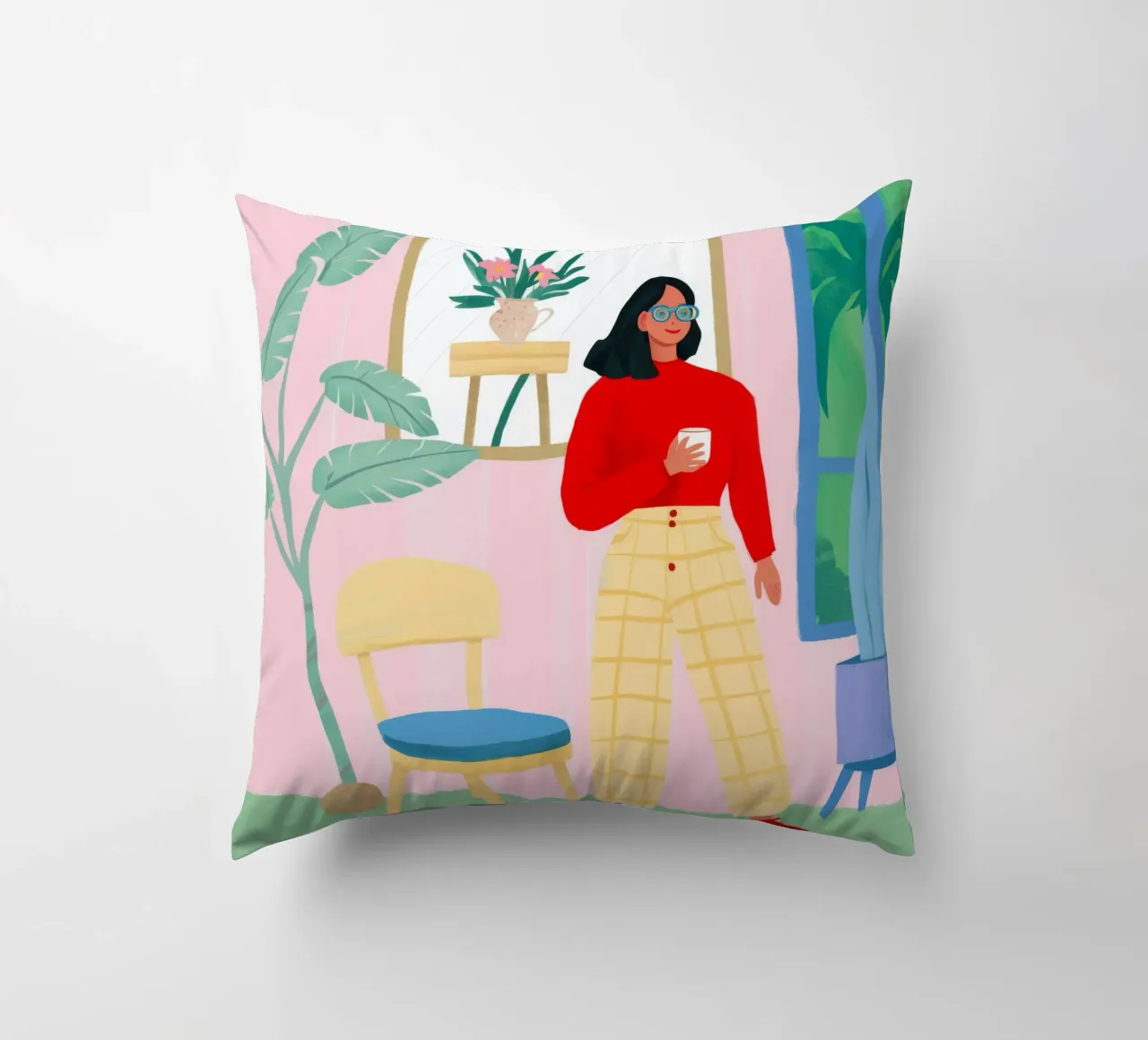 Seaside Reading Escape decorative cushion by Haven Fantasy