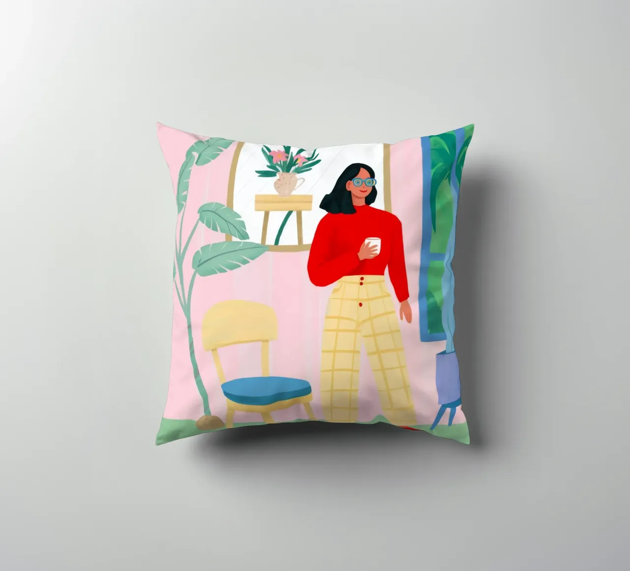 Seaside Reading Escape decorative cushion by Haven Fantasy