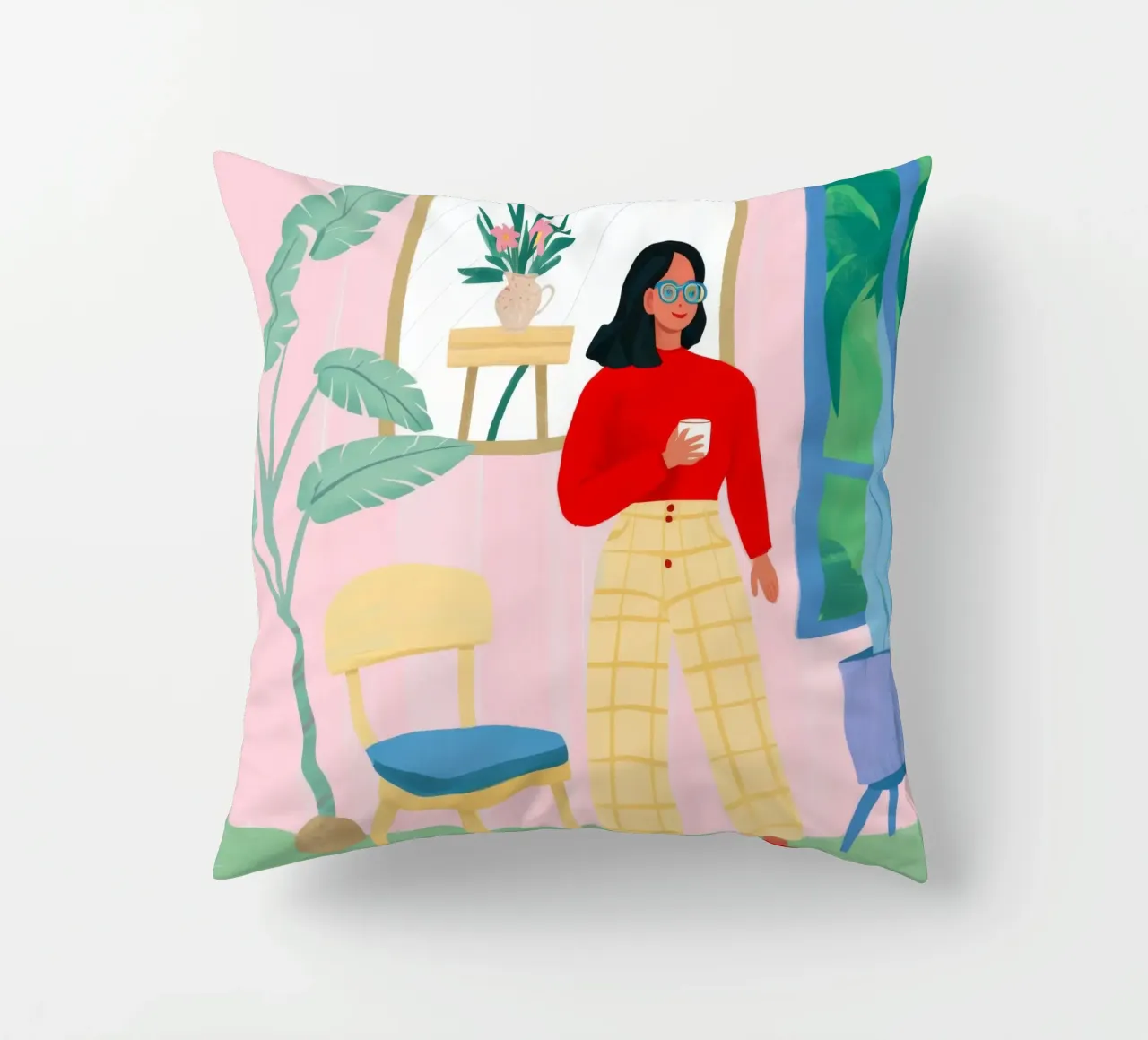 Seaside Reading Escape decorative cushion by Haven Fantasy