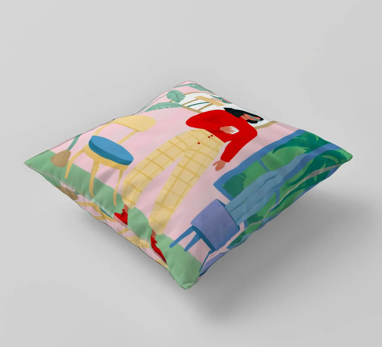 Seaside Reading Escape decorative cushion by Haven Fantasy