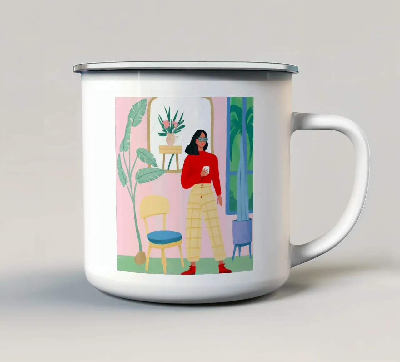Leseflucht ans Meer Emaille Tasse von Haven Fantasy