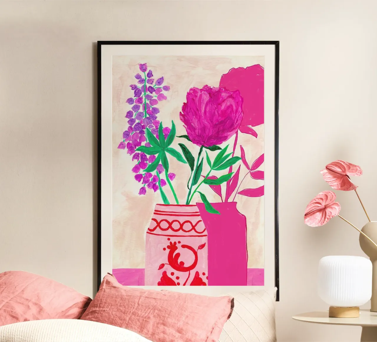 Spanish Vaiselle poster with wooden frame by Berserk Prints by Maria M.C.