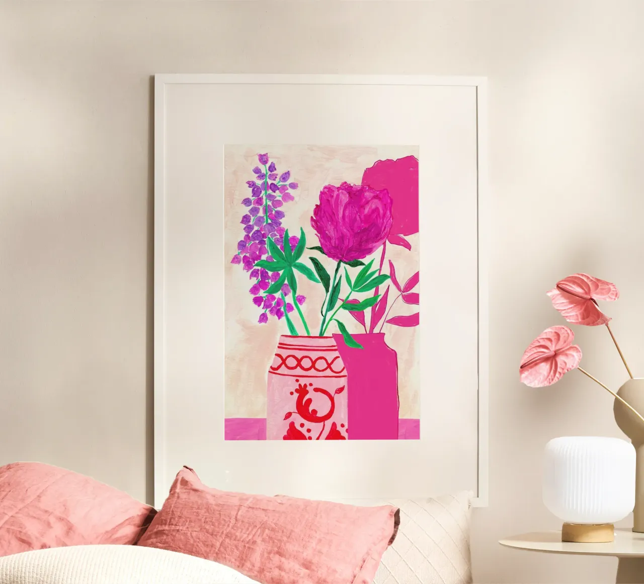 Spanish Vaiselle poster with wooden frame by Berserk Prints by Maria M.C.