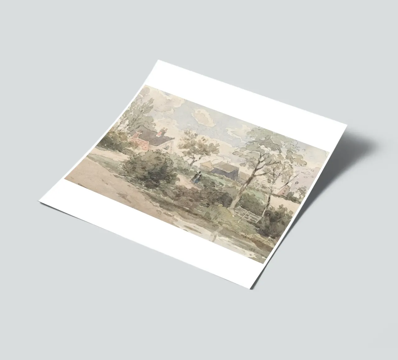 English Village: Rustic Landscape, Windmill & Figures sticker sheet by ClubArt