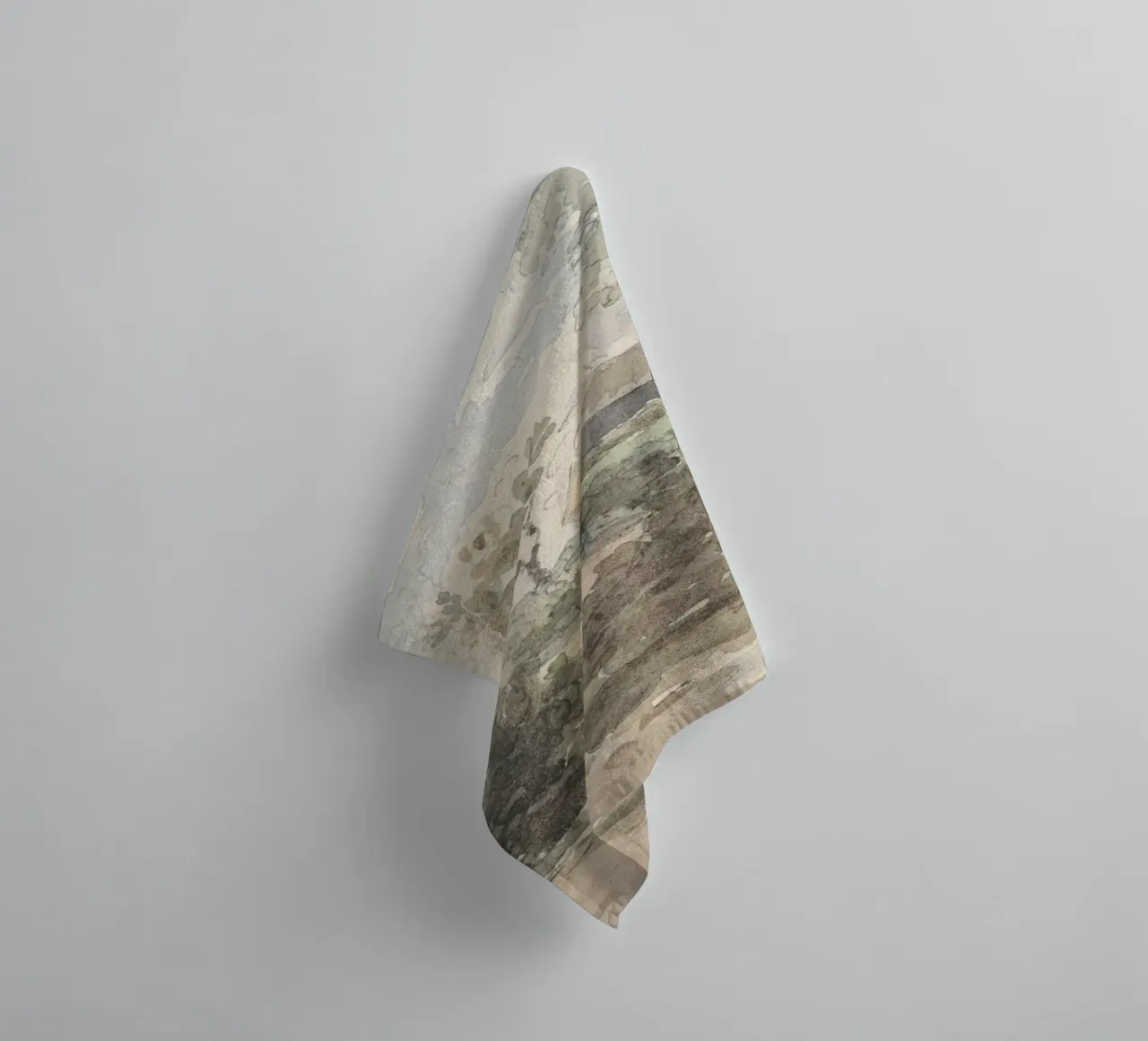 Engels dorp: Rustiek landschap, windmolen & figuren badhanddoek van ClubArt