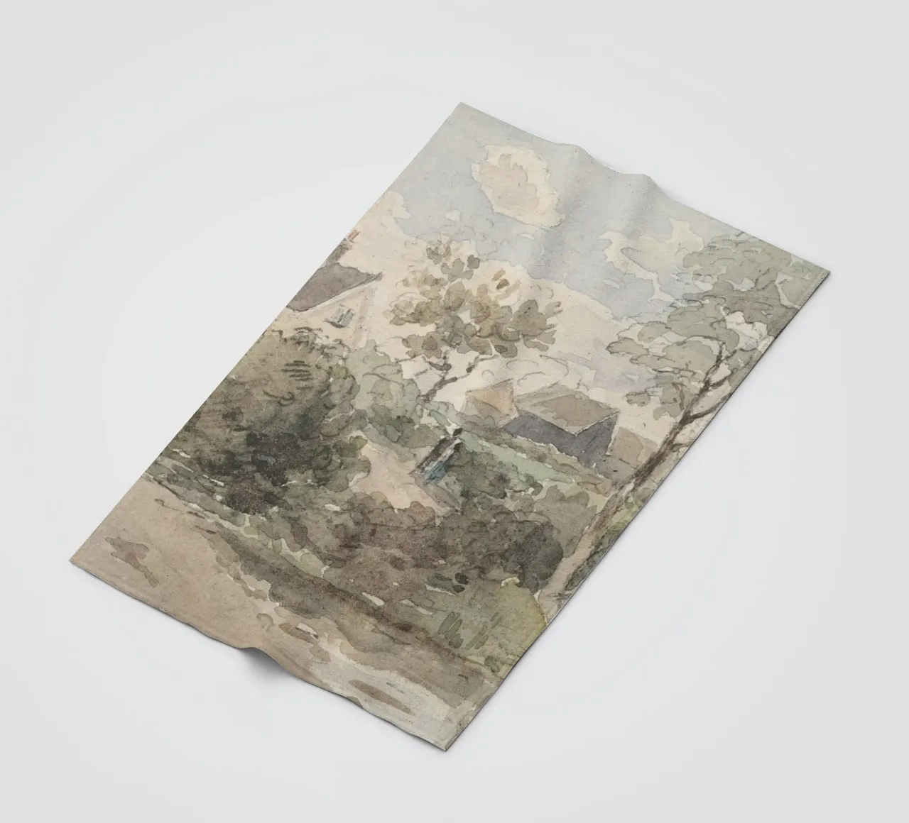 Engels dorp: Rustiek landschap, windmolen & figuren fleecedeken van ClubArt