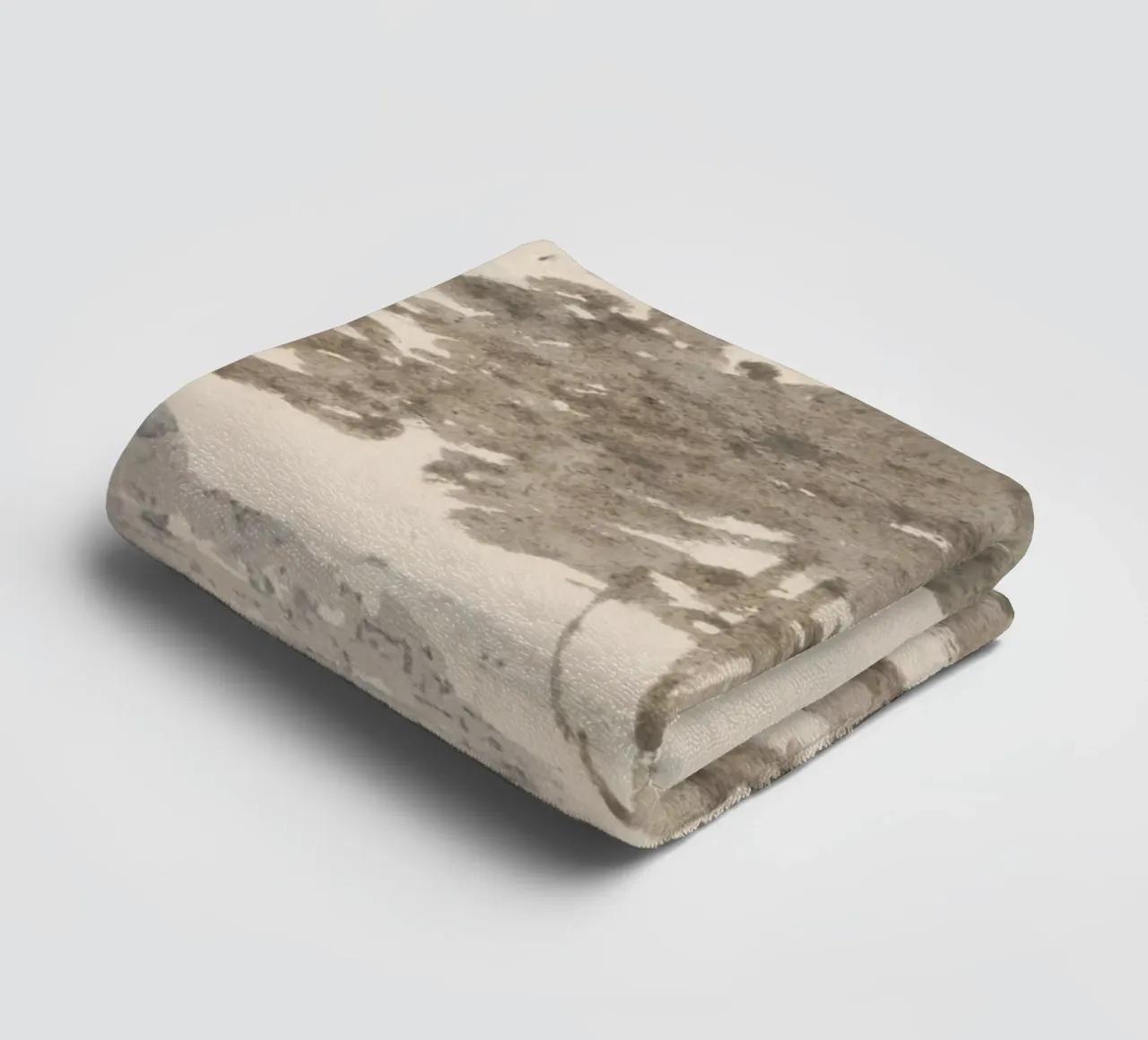 Lakeside Solitude: Lone Tree & Cottage, Rustic Art towel by ClubArt