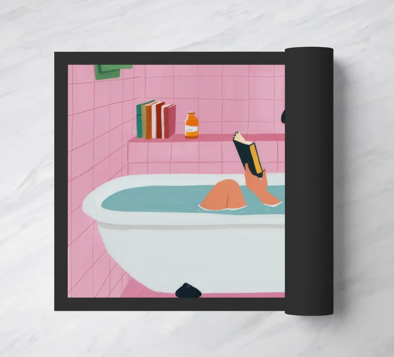 Bubble Bath Reading doormat by Pan Denim